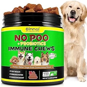 No Poo Chews for Dogs, No Poo Treats for Dogs, Stop Poop Eating, Coprophagia Stool Eating Deterrent & Prevention, Probiotics & Digestive Enzymes, Digestive Health & Immune Support – 150 Chews