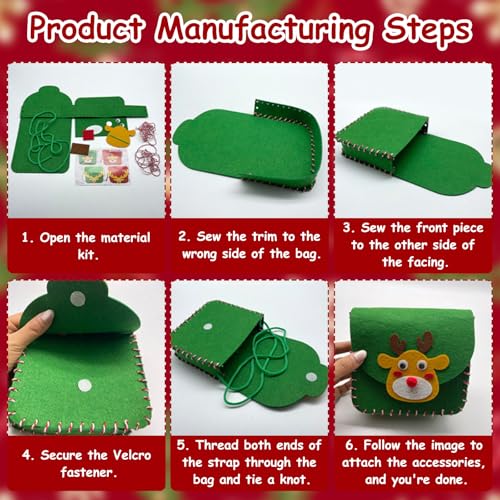 DOWNDRIFT 6 Stück Nähset Kinder Nähspass Nähen Nähmaschine Umhängetaschen Aus Filz Handgefertigte Taschen Kindernähmaschine DIY Nähset Kinder Nähspaß für DIY Geschenk