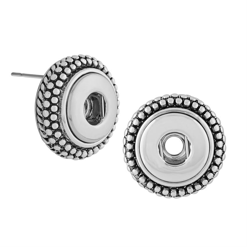 Ginger SnapsPetites Jackie Post Earrings, Rhodium Plated, Women, Jewelry and Accessories, Nickel, No Gemstone