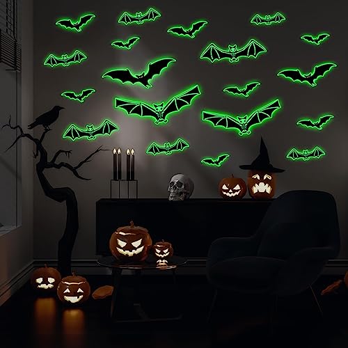 3 hojas de calcomanías luminosas de Halloween miniatura 3