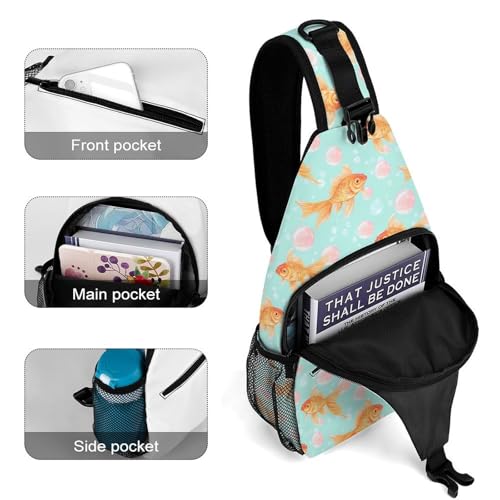 Bubblegum Fish Crossbody Sling Backpack Casual Chest Bag Fanny Pack for Women Men Travel Hiking4