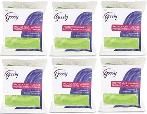 Goody 10464 Durable And Elastic Shower Cap (Pack of 6), Sized To Accommodate Any Hair Length