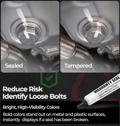 Image of White Torque Seal - Tamper Proof Cross Check Repair & Maintenance Warranty Torque Marker - 1.8 Oz Squeeze Tube Indicator for Bolts & Fasteners - Made in USA (Pack of 2)