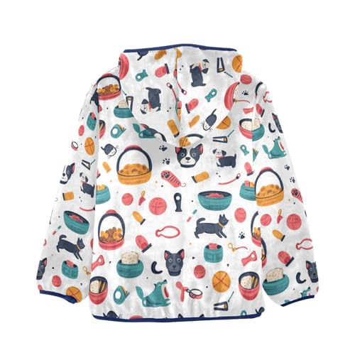 Pet Dog Toys Girls Fleece Jacket Girls Fall Jacket Boys Coats Zip Up Hoodie Children Sherpa Warm Outerwear 2-10T2