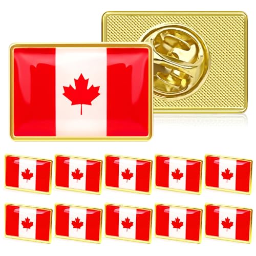 AhfuLife Canada Flag Pin and Maple Leaf Lapel Pin Metal Canada Lapel Pins for Travel Alloy Canadian Pins Button Badge Canadian Flag Brooches Armband for National Day Patriotic Activities