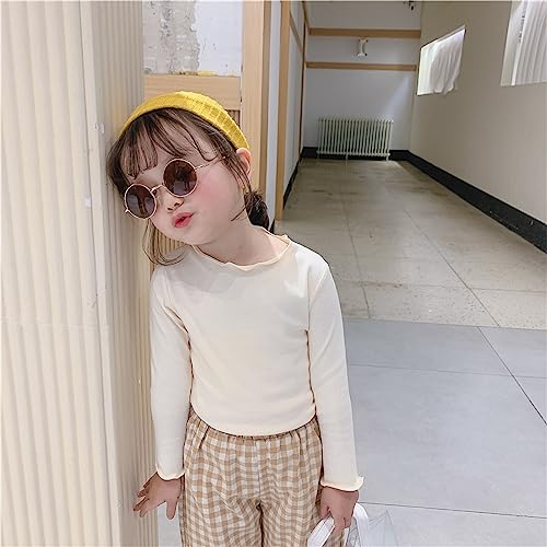 Toddler Girls' Basic Long Sleeve Mock Turtleneck Cotton T-Shirt Baby Girls Lettuce Edge Trim Undershirts Girls Fashion2