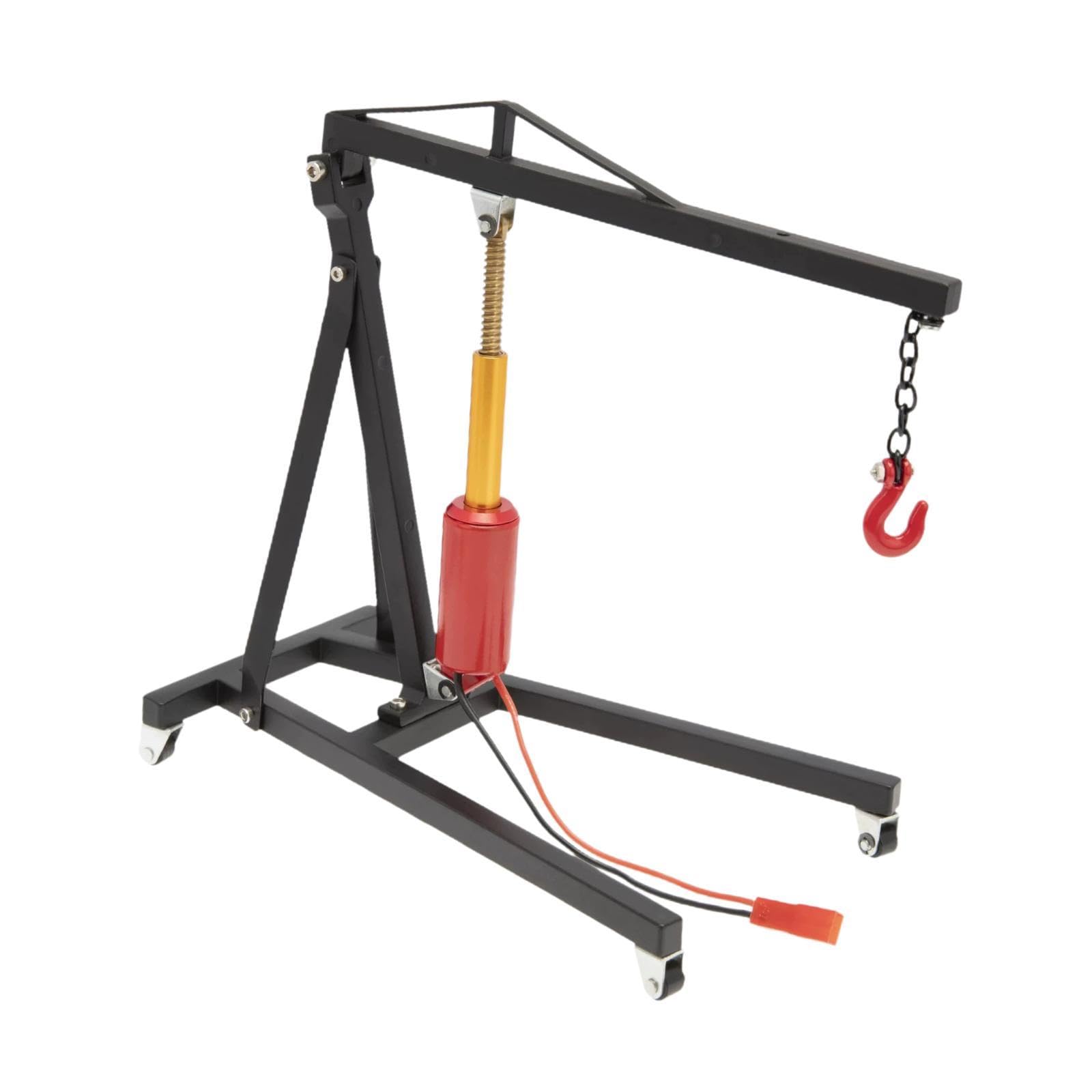 RC Gru Motore Sollevamento Componenti Modellismo Garage in Lega per Simulazione Sollevatore Officina Auto Radiocomandate Adatto a Esposizion, Nero