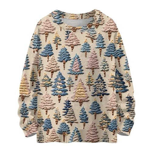 Christmas Sweater For Boys And Girls Crewneck Funny Xmas Print Sweatshirts Fall Winter Tops Long Sleeve Cute Sweaters