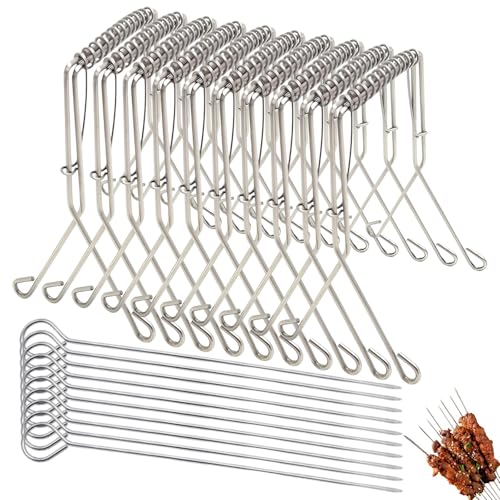 Rouladenklammern Edelstahl Rostfrei, 20 Stück Rouladennadeln, Kohlrouladen Klammern, Rouladenspieße, Rinderrouladen Klammern, Edelstahl Rouladenbinder, Ideal Zum Fixieren Von Fleisch Und Gemüse, 2,0 C