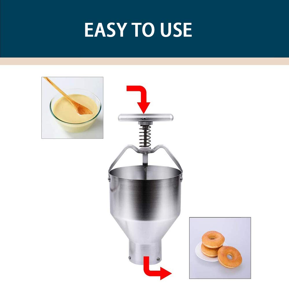 Fayelong 5L Donut Maker, 6 Einstellbare Manuelle Donut Depositor Dropper Mit Ständer, Donut Making Machine Batter Dispenser Für Den Privaten Und Gewerblichen Gebrauch