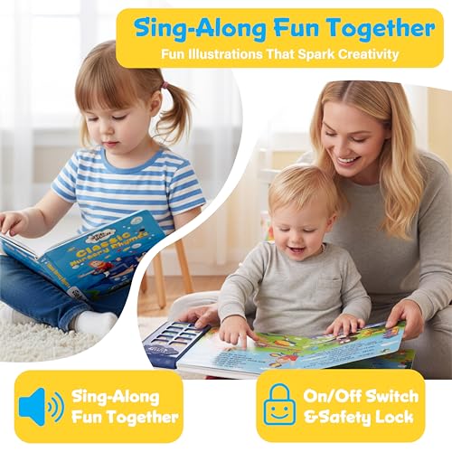 Image of Steve and Maggie Sound Book - 10 Button Interactive Nursery Rhymes, Musical Books for Toddlers 1-3, Talking Books for Kids, Sing Along Baby Music Book, Learning & Education Gift for Boys & Girls