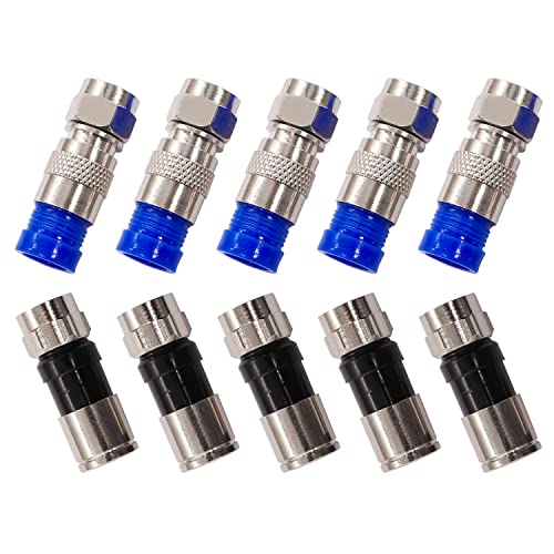 Image of mxuteuk Coax Cable Crimper Kit Adjustable RG6 RG59 RG11 75-5 75-7 Coaxial Compression Tool Fitting Wire Stripper With 10 pcs F Compression Connectors