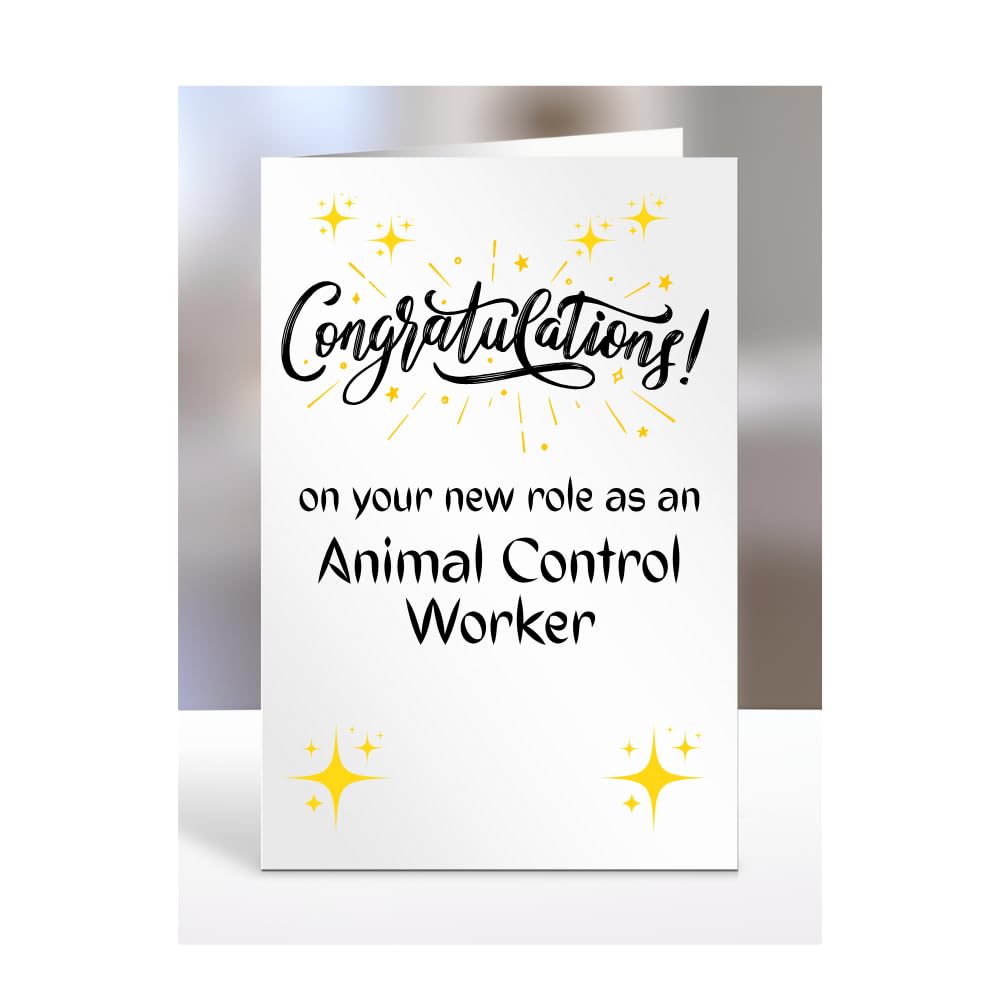 Congratulations on your new role as Animal Control Worker card, for men, women, colleague, boss, manager, supervisor, friend, gifts or presents, A5-222a_39 — image 1