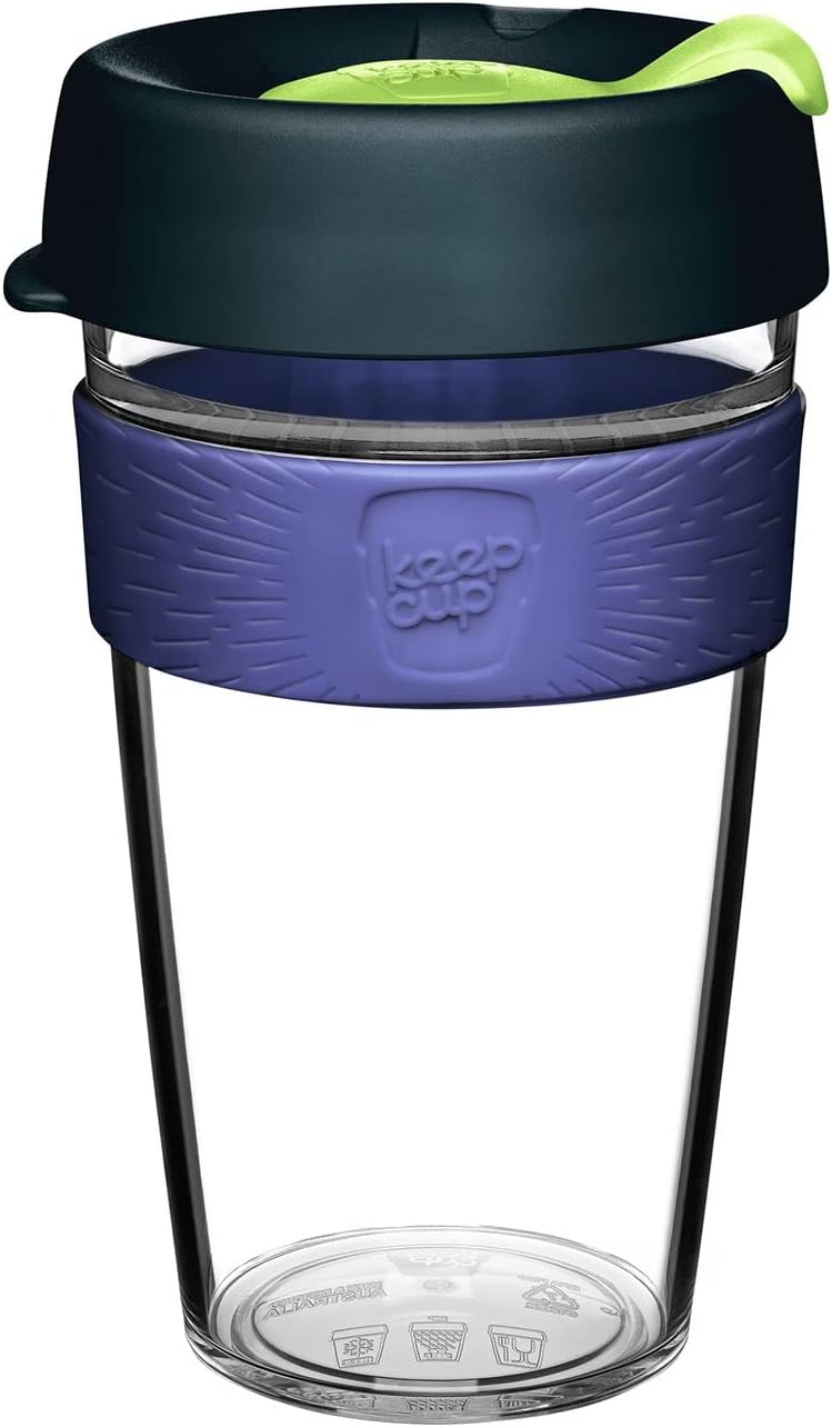 KeepCup Original Clear, Reusable Plastic Coffee Cup | Splashproof Lid, BPA Free, Barista Grade | Large | 16oz / 454ml | Deep