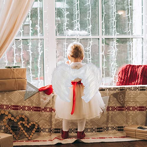 VEYLIN Angel Wings and Halo, White Fallen Angel Wings Costume for Adult Halloween Christmas Party - Image 5