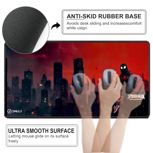 Image of Animated Hero Inspired Mouse Pad 18x36 Inch 3mm Extended Gaming Desk Mat with Anti-Slip Rubber Base Mousepad for Smooth Surface Desk pad for PC & Laptop Use Waterproof & Stiched (Multicolour)