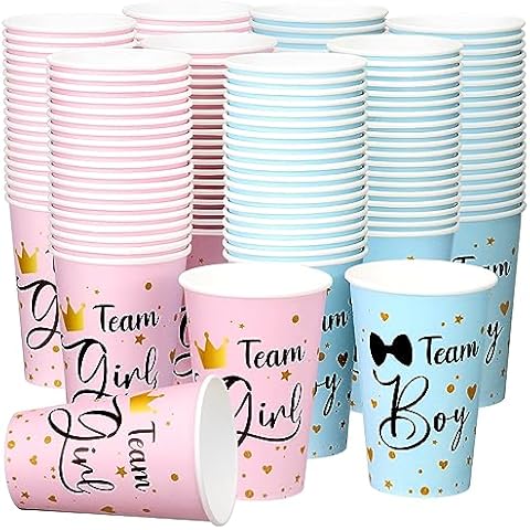 Colarr Gender Reveal Party Paper Cups Cover
