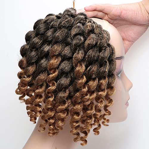 Crochet Braids Hair 2X Ringlet Wand Curl 3Packs 8inch Jamaican Bounce curl Twist Braiding Hair extension freetress crochet Hair(1B/30)