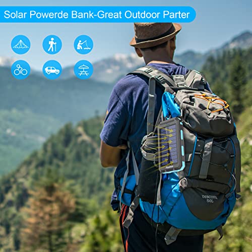 Solar Charger, 20000Mah Portable Solar Power Bank Ipx5 Waterproof With Built-In Solar Panel Charger And Led Flashlight, Solar Phone Charger Battery Pack For All Cellphones. #TOP6
