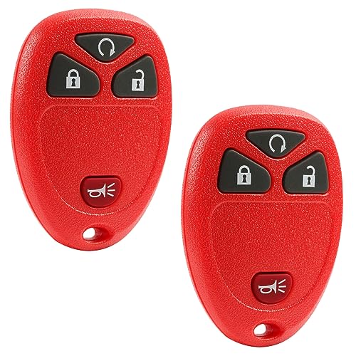 Image of Key Fob Keyless Entry Remote fits Chevy Silverado Traverse Equinox Avalanche /GMC Sierra /Pontiac Torrent /Saturn Outlook Vue 2007 2008 2009 2010 2011 2012 2013 2014 2015 2016 (Red), Set of 2