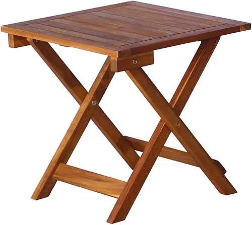 Miniatura 9 de Tumbona con mesa, silla de descanso, silla de patio, muebles de piscina, plegable, adecuada para uso en interiores y exteriores, madera de acacia