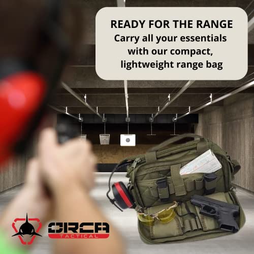 Orca Tactical Gun Range Bag – Compact Pistol Revolver Range Bag For Handguns And Ammo – Self Standing Gun Bag – Handgun Bag With Durable Double Stitching Lockable Ykk Zippers (Odgreen) #TOP6