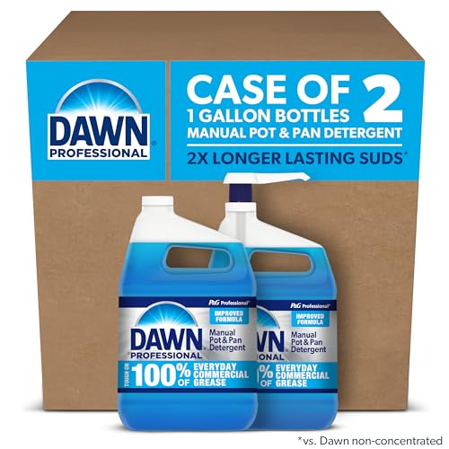 Dawn Professional Manual Pot and Pan Detergent, Dish Soap, Liquid Concentrate, 1 Gallon (Case of 2) with 1 Pump