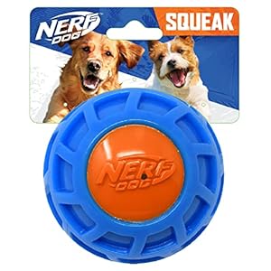 Nerf Dog 4in TPR EXO Squeak Ball - Blue/Orange, Large Breeds Nerf Dog 4in TPR EXO Squeak Ball BlueOrange Large Breeds