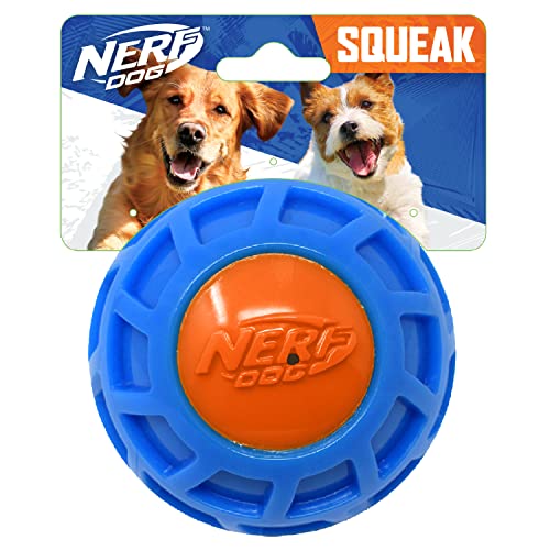 Nerf-Dog-4in-TPR-EXO-Squeak-Ball-BlueOrange-Large-Breeds Nerf Dog 4in TPR EXO Squeak Ball BlueOrange Large Breeds