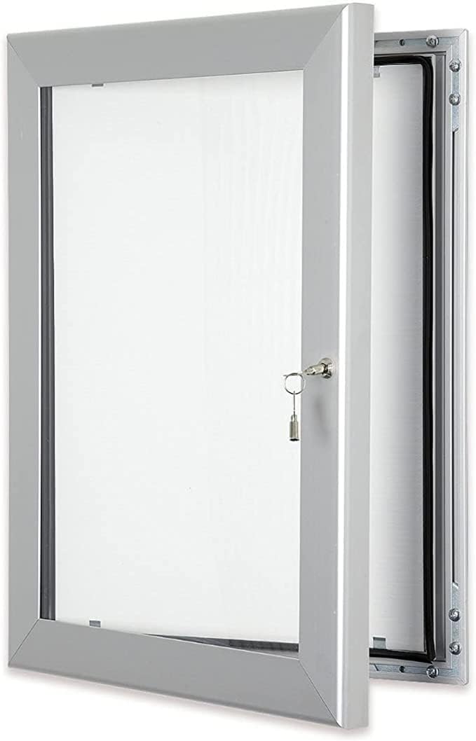 – red17: Poster Case Notice Boards - Outdoor Lockable - Silver - A0
