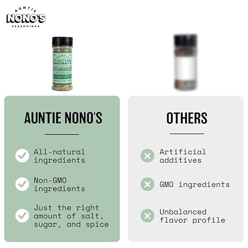 Miniatura 4 de Auntie Nonos Steakhouse Sal sazonada condimento natural sin gluten para filetes cerdo verduras y hamburguesas 8 onzas