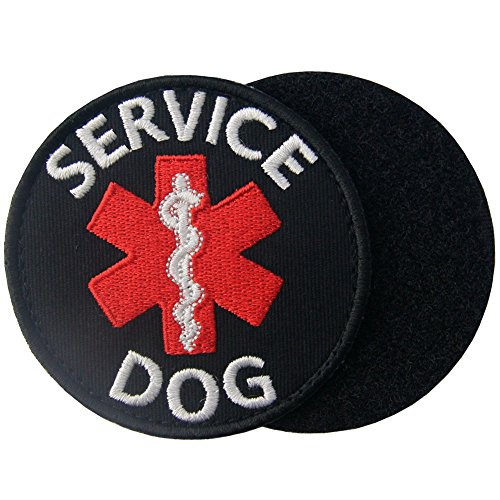 Service Hund Arzt Sanitäter Stern des Lebens Westen/Geschirre Bestickter Aufnäher mit Haken- und Flauschbänder