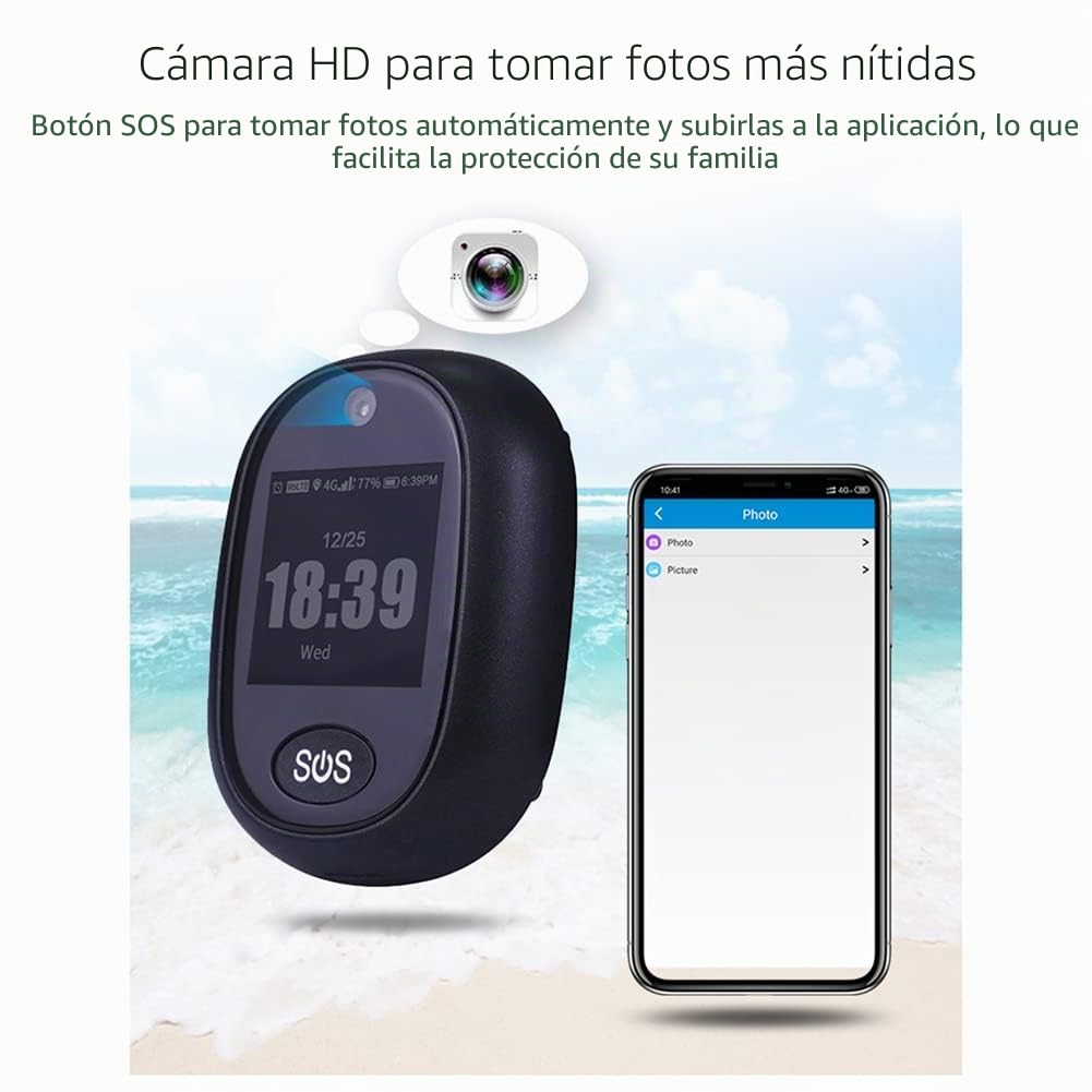 ISTOVO Colgante de Seguimiento GPS 4G V45 para NiñOs Mayores Mini GPS Rastreador Personal Alarma Reloj Parlante una Prueba de Agua (Rojo)