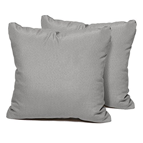 TK Classics Square Outdoor Throw Pillows, Set of 2, Grey
