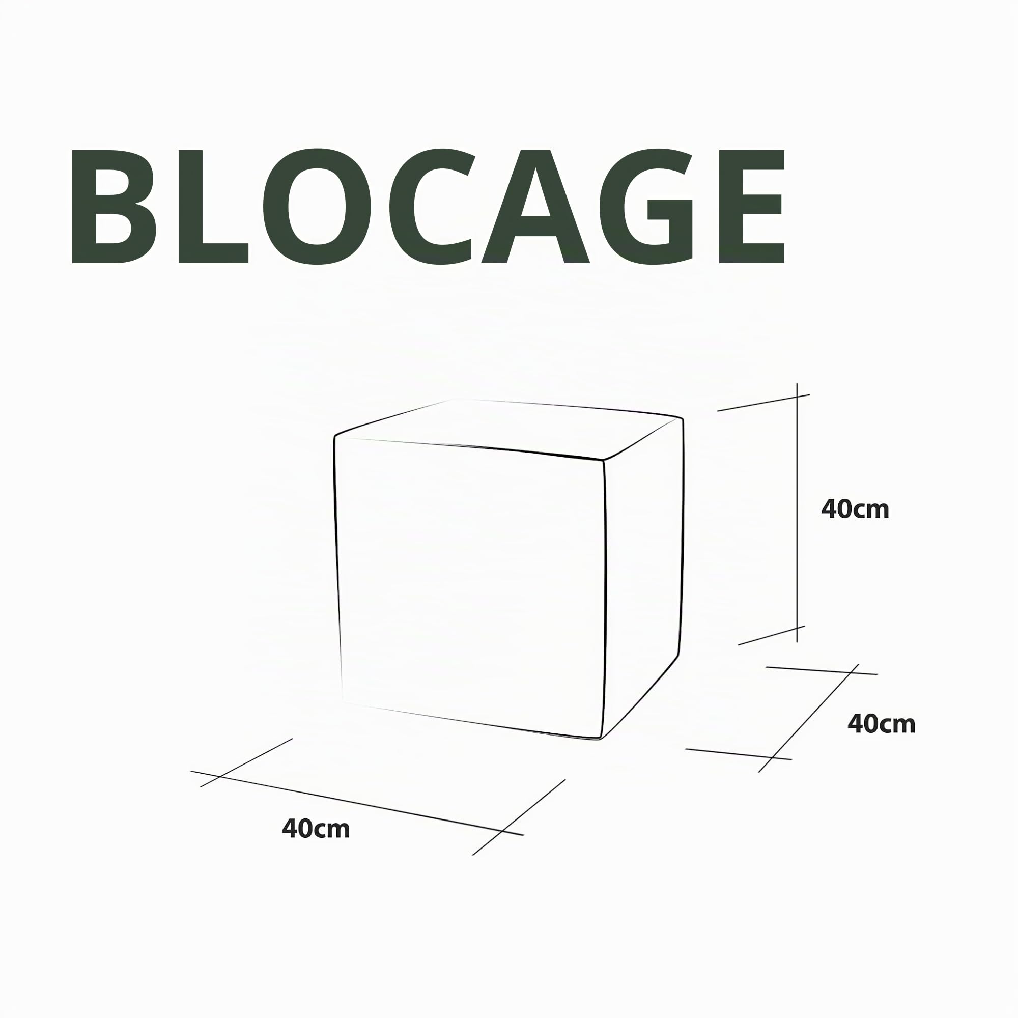 Ecopuf Pouf repose-pieds carré | Ottomana Cube 40 x 40 x 40 cm | Repose-pieds Canapé entièrement déhoussable résistant et anti-déchirure | Tabouret confortable en similicuir