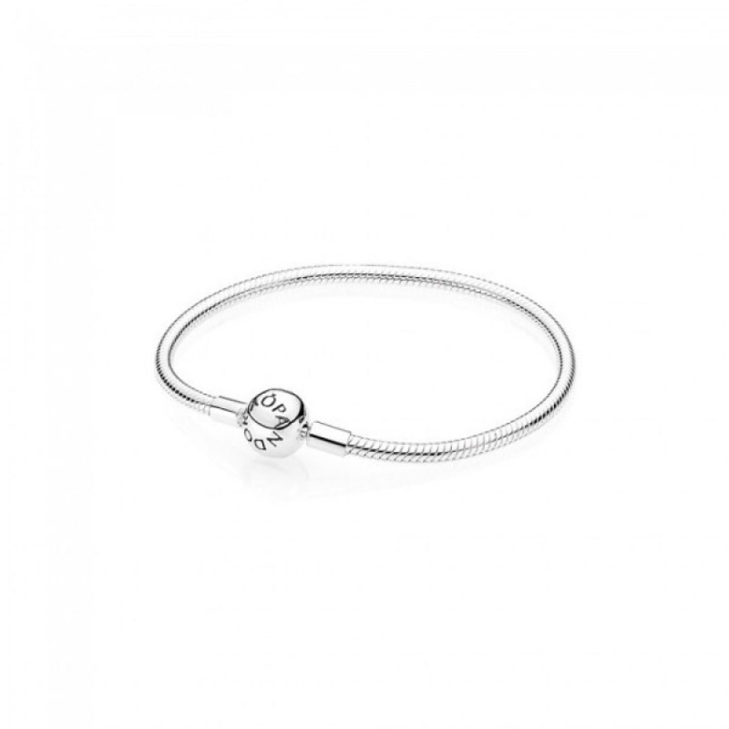 PANDORA Jewelry Smooth Moments Snake Chain Charm Sterling Silver Bracelet, 8.3"