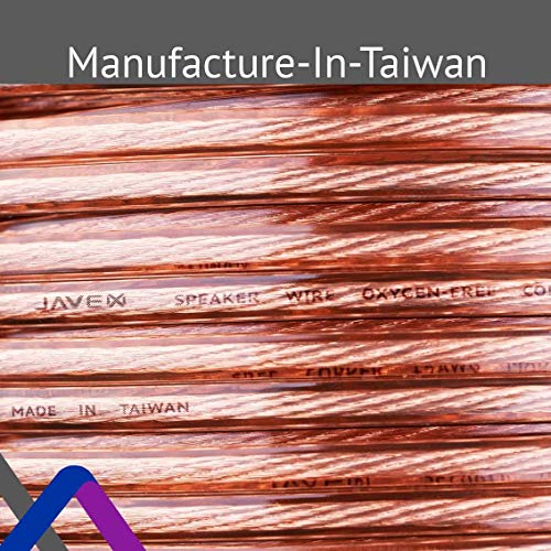 image for 12-Gauge AWG JAVEX Speaker Wire OFC Oxygen-Free Copper 99.9% Cable for