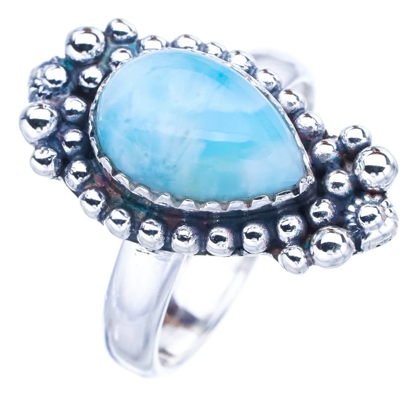 Bague en argent 925 sertie de Larimar StarGems F1587 artisanat d'art