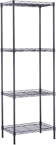 Estantería de alambre de 4 niveles, 4 estantes, estante de almacenamiento de metal, organizador duradero para despensa, armario, cocina, lavandería,