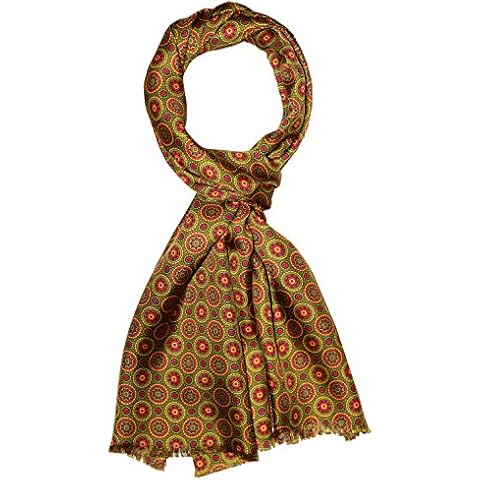 Lorenzo Cana Herren Schal 100% Seide in harmonischen Farben bedruckt doppellagig Seidenschal Seidentuch Tuch Dandy Style 30 cm x 160 cm Cover