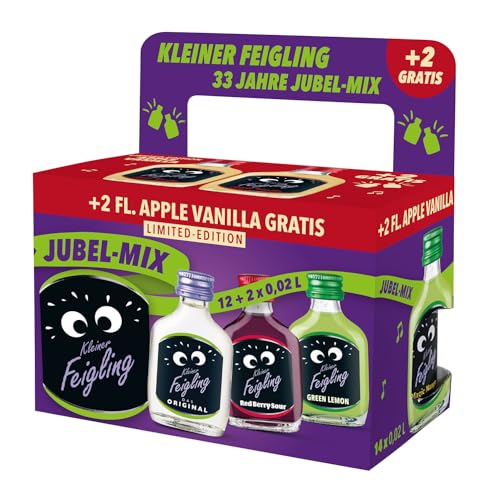 Kleiner Feigling 33 Jahre Jubel-Mix (12 x 20 ml) mit 2 Shots gratis – Der kultige Vodka-Schnaps in...