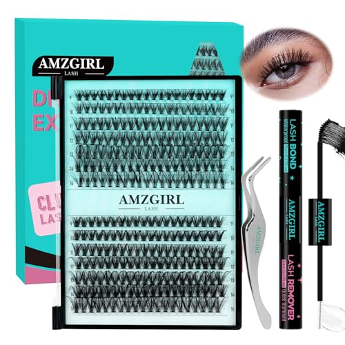 Zestaw do przedłużania rzęs 280 paczek rzęs 30D 40D Zestaw do przedłużania rzęs DIY Zestaw indywidualnych paczek rzęs z Lash Bond & Seal, pincetą do rzęs (D-Mix9-16mm Kit)