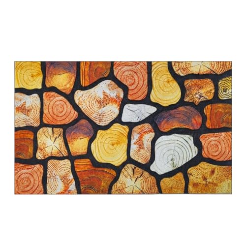 CHICHIC Front Door Mat Outside Entrance Mat 18"x30", Colorful Stone