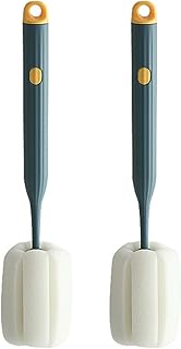 Bottle Soft Brush -2Pcs Sponge Bottle Brush Soft and Easy to Clean, Baby Bottle Sponge Brush Can Effectively Remove The Stain Residue On The Bottom of The Cup (Green)