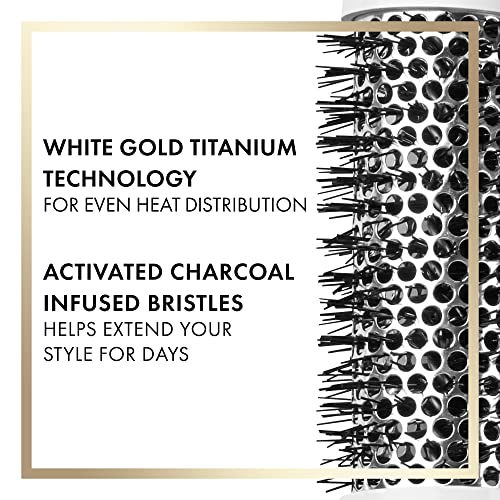 Hot Tools Pro Artist White Gold Collection Titanium Round Brush | Textured Blowouts (1 In) #TOP1
