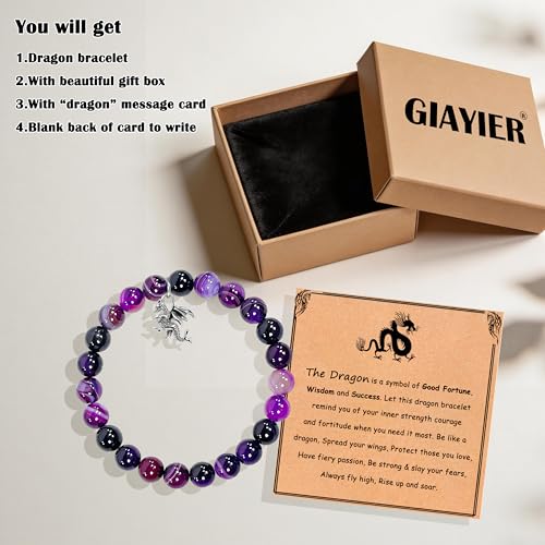 GIAYIER Dragon Bracelet - Amethyst Beads Dragon Lover Gift for Women by GIAYIER - Used condition - Image 7