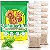 Squirrel Repellent Outdoor 12 Pouches, Chipmunk Repellent Outdoor for Bird Feeders, Natural Squirrel Deterrent Keep Squirrels Out of Garden Yard, Squirrel Repellent for Attic Cars Engines Roof
