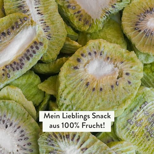 Kultsnack Gefriergetrocknete Kiwi – 100 g – Snack Für Kinder – Im Dino Comic Design – Frucht Chips – Für Zwischendurch und für Unterwegs– Ohne Zusätze – Ohne Zucker – Ungeschwefelt (Glutenfrei)