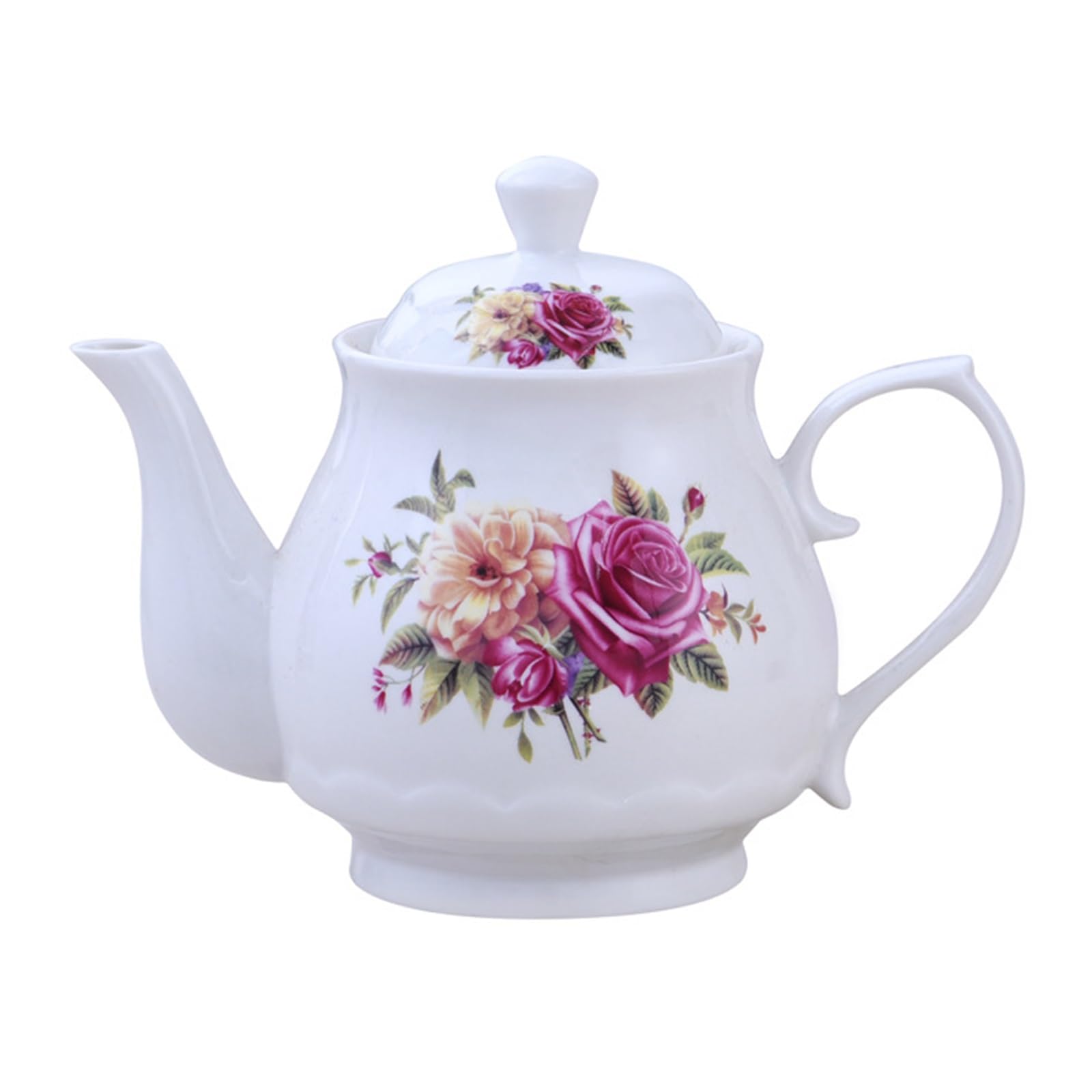XYUERU Ceramic Teapot, Hand-painted Porcelain Teapot, Porcelain Tea Set, Porcelain White Tea Set, Tea Pot with Lid, for Coffee Milk Tea Flower and Fruit Tea(400ML)