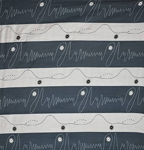 Image of Elastic Fitted Bedsheet King & Double Size - All Around Elastic, 200 TC Poly Cotton Printed Bed Sheet 72 inchx78 inch Upto 6 inch Mattress with 2 Pillow Covers, Grey Wind Wave